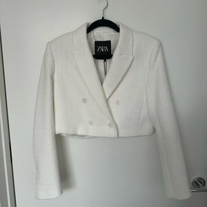 Zara Cropped Tweed Blazer, New with tags